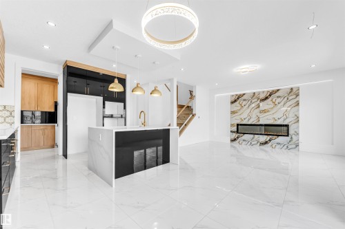 451 Crystal Creek Link, Leduc, AB - Indoor With Fireplace