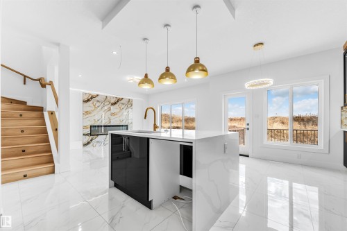 451 Crystal Creek Link, Leduc, AB - Indoor Photo Showing Kitchen With Upgraded Kitchen