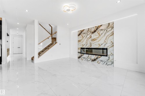 451 Crystal Creek Link, Leduc, AB - Indoor With Fireplace