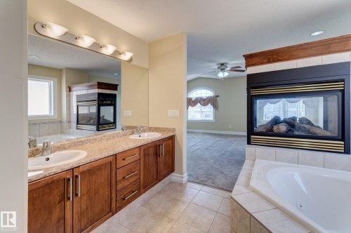 3621 28A Street, Edmonton, AB - Indoor Photo Showing Bathroom With Fireplace