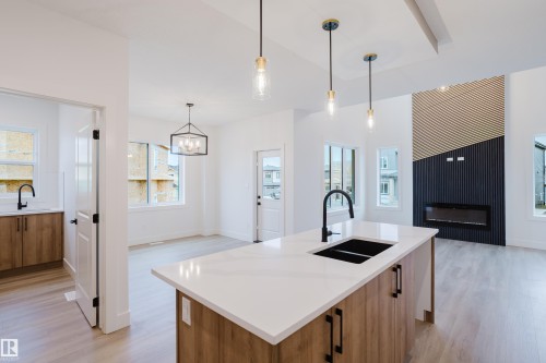 1853 Crossbill Loop, Edmonton, AB - Indoor Photo Showing Kitchen With Double Sink With Upgraded Kitchen