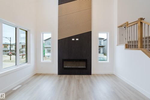 1853 Crossbill Loop, Edmonton, AB - Indoor Photo Showing Living Room With Fireplace