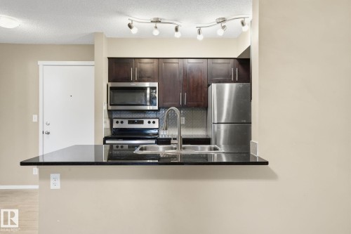 335 3315 James Mowatt Trail, Edmonton, AB - Indoor Photo Showing Kitchen With Double Sink