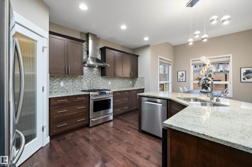 1445 Wates Link, Edmonton, AB - Indoor Photo Showing Kitchen With Stainless Steel Kitchen With Double Sink With Upgraded Kitchen