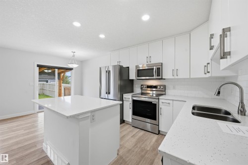 3607 Atkinson Loop, Edmonton, AB - Indoor Photo Showing Kitchen With Stainless Steel Kitchen With Double Sink With Upgraded Kitchen