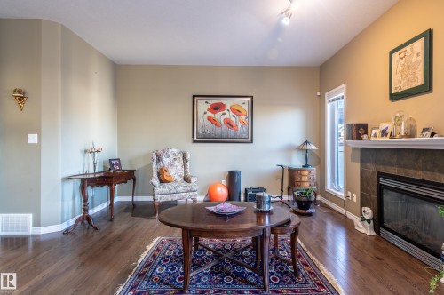 3 Elista Crest, St. Albert, AB - Indoor Photo Showing Living Room With Fireplace