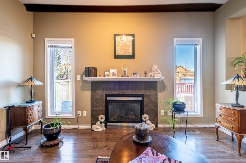 3 Elista Crest, St. Albert, AB - Indoor Photo Showing Living Room With Fireplace