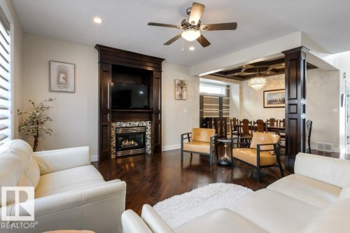 51 Lacombe Drive, St. Albert, AB - Indoor Photo Showing Living Room With Fireplace