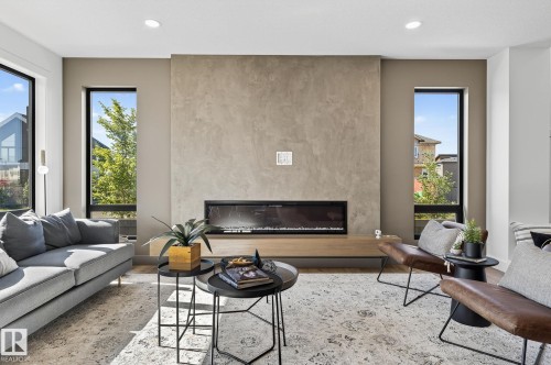 6703 Knox Crest, Edmonton, AB - Indoor Photo Showing Living Room With Fireplace