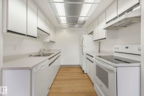 201 4404 122 Street, Edmonton, AB - Indoor Photo Showing Kitchen With Double Sink