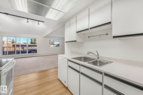 201 4404 122 Street, Edmonton, AB - Indoor Photo Showing Kitchen With Double Sink