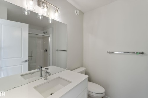Bathroom featuring a shower stall and vanity - 262 Chappelle Drive, Edmonton, AB - Indoor Photo Showing Bathroom