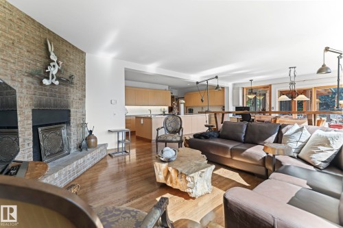 8 Valleyview Point(E), Edmonton, AB - Indoor Photo Showing Living Room With Fireplace