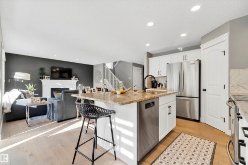17437 5A Avenue, Edmonton, AB - Indoor Photo Showing Kitchen With Upgraded Kitchen