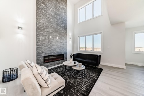 4 Edgefield Way, St. Albert, AB - Indoor Photo Showing Living Room With Fireplace