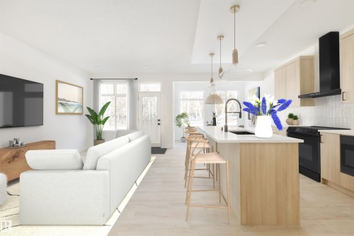 4132 208 Street, Edmonton, AB - Indoor Photo Showing Kitchen With Upgraded Kitchen