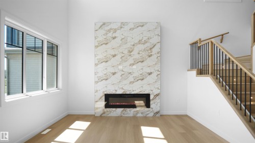 2 Axelwood Crescent, Spruce Grove, AB - Indoor Photo Showing Living Room With Fireplace