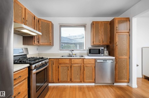 1303 35 Street, Edmonton, AB - Indoor Photo Showing Kitchen With Double Sink