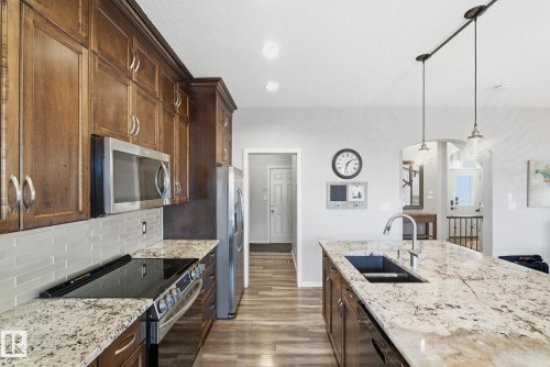 9543 221 Street, Edmonton, AB - Indoor Photo Showing Kitchen With Double Sink With Upgraded Kitchen