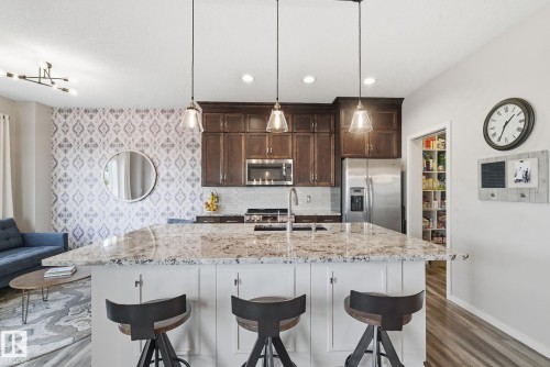 9543 221 Street, Edmonton, AB - Indoor Photo Showing Kitchen With Upgraded Kitchen