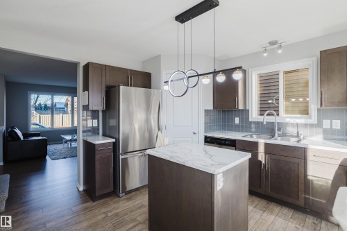 9019 219 Street, Edmonton, AB - Indoor Photo Showing Kitchen With Upgraded Kitchen