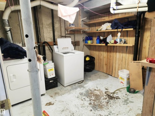 View of unfinished below grade area - 162 Abbottsfield Road, Edmonton, AB - Indoor Photo Showing Laundry Room