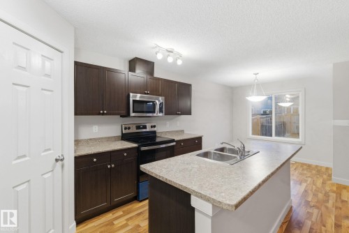 17365 8A Avenue, Edmonton, AB - Indoor Photo Showing Kitchen With Double Sink