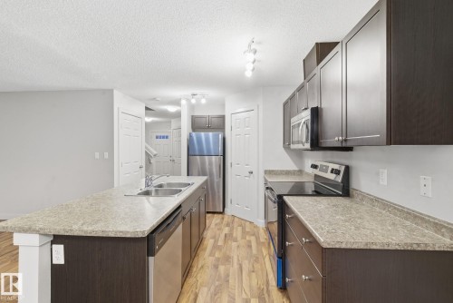 17365 8A Avenue, Edmonton, AB - Indoor Photo Showing Kitchen With Double Sink With Upgraded Kitchen
