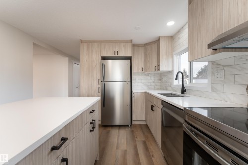 2001 West View Green, Edmonton, AB - Indoor Photo Showing Kitchen With Stainless Steel Kitchen With Double Sink