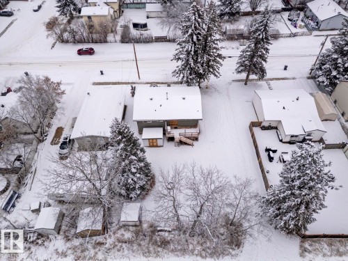 Snowy aerial view with a residential view - 4719 47 Avenue, Cold Lake, AB - Outdoor With View