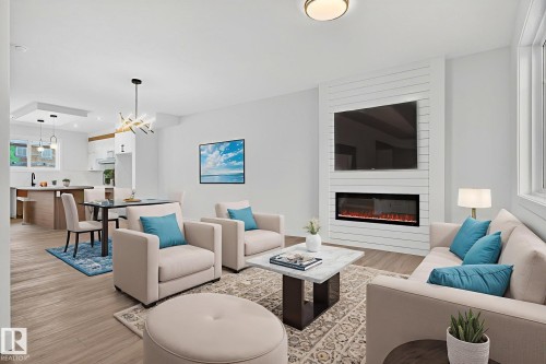 130 Pierwyck Loop, Spruce Grove, AB - Indoor Photo Showing Living Room With Fireplace