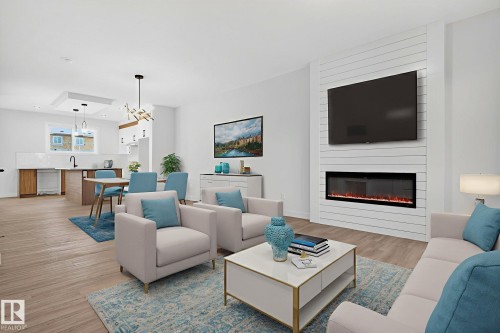 132 Pierwyck Loop, Spruce Grove, AB - Indoor Photo Showing Living Room With Fireplace