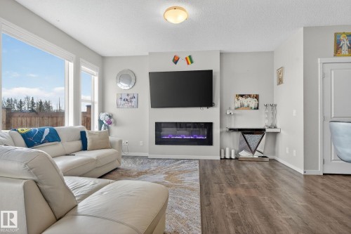 2031 51 Street, Edmonton, AB - Indoor Photo Showing Living Room With Fireplace