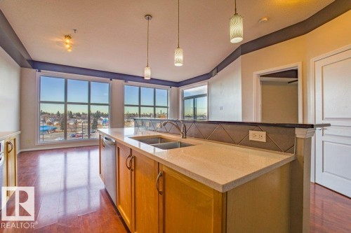 403 4835 104 A Street Nw, Edmonton, AB - Indoor Photo Showing Kitchen With Double Sink