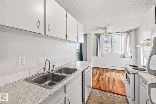 702 10015 119 Street, Edmonton, AB - Indoor Photo Showing Kitchen With Double Sink