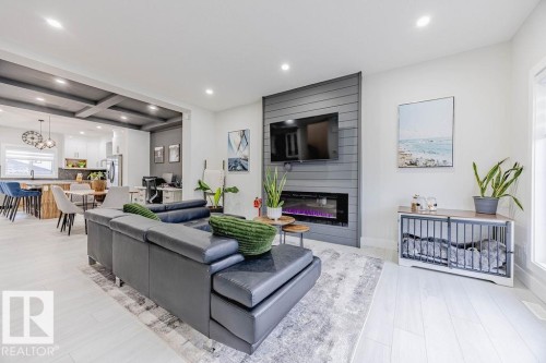 4 Chambery Crescent, St. Albert, AB - Indoor Photo Showing Living Room With Fireplace