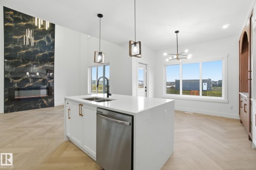 3309 Chernowski Way, Edmonton, AB - Indoor Photo Showing Kitchen With Double Sink With Upgraded Kitchen