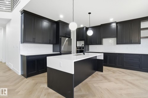 3294 Chernowski Way, Edmonton, AB - Indoor Photo Showing Kitchen With Upgraded Kitchen