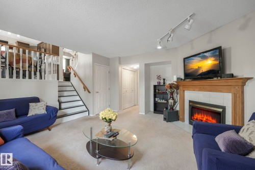 9540 177 Avenue, Edmonton, AB - Indoor Photo Showing Living Room With Fireplace