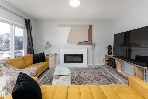 5439 Chappelle Road, Edmonton, AB - Indoor Photo Showing Living Room With Fireplace