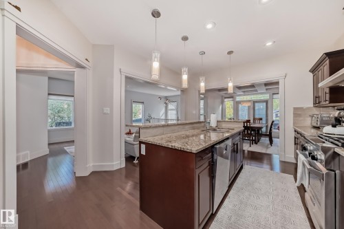 3503 Goodridge Bay Nw, Edmonton, AB - Indoor Photo Showing Kitchen With Double Sink With Upgraded Kitchen