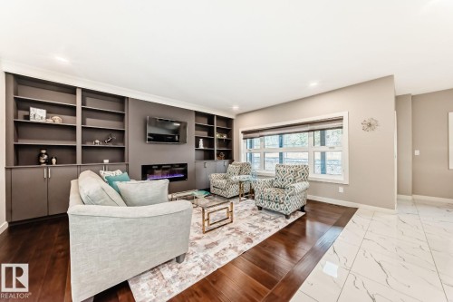 10 Legacy Terrace, St. Albert, AB - Indoor Photo Showing Living Room With Fireplace