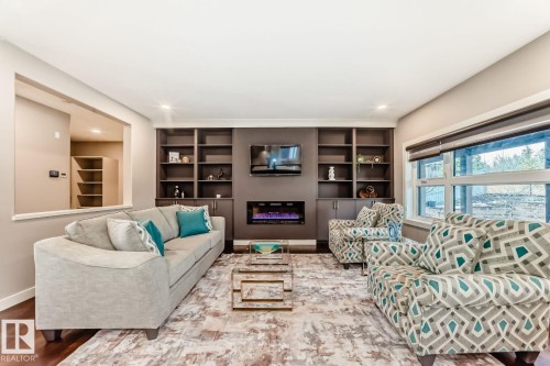 10 Legacy Terrace, St. Albert, AB - Indoor Photo Showing Living Room With Fireplace