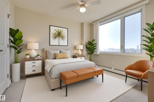 1807 10303 105 Street, Edmonton, AB - Indoor Photo Showing Bedroom