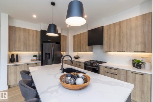 4541 Knight Wynd, Edmonton, AB - Indoor Photo Showing Kitchen With Upgraded Kitchen