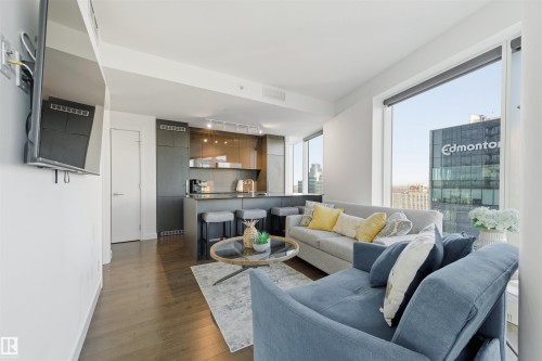 3208 10360 102 Street, Edmonton, AB - Indoor Photo Showing Living Room