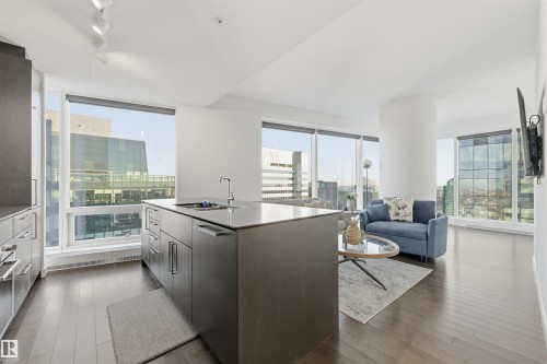 3208 10360 102 Street, Edmonton, AB - Indoor Photo Showing Kitchen With Double Sink