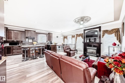 1715 69 Street, Edmonton, AB - Indoor Photo Showing Living Room With Fireplace