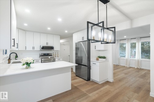 14207 71 Street, Edmonton, AB - Indoor Photo Showing Kitchen With Double Sink With Upgraded Kitchen