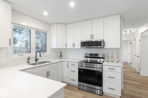 14207 71 Street, Edmonton, AB - Indoor Photo Showing Kitchen With Double Sink With Upgraded Kitchen